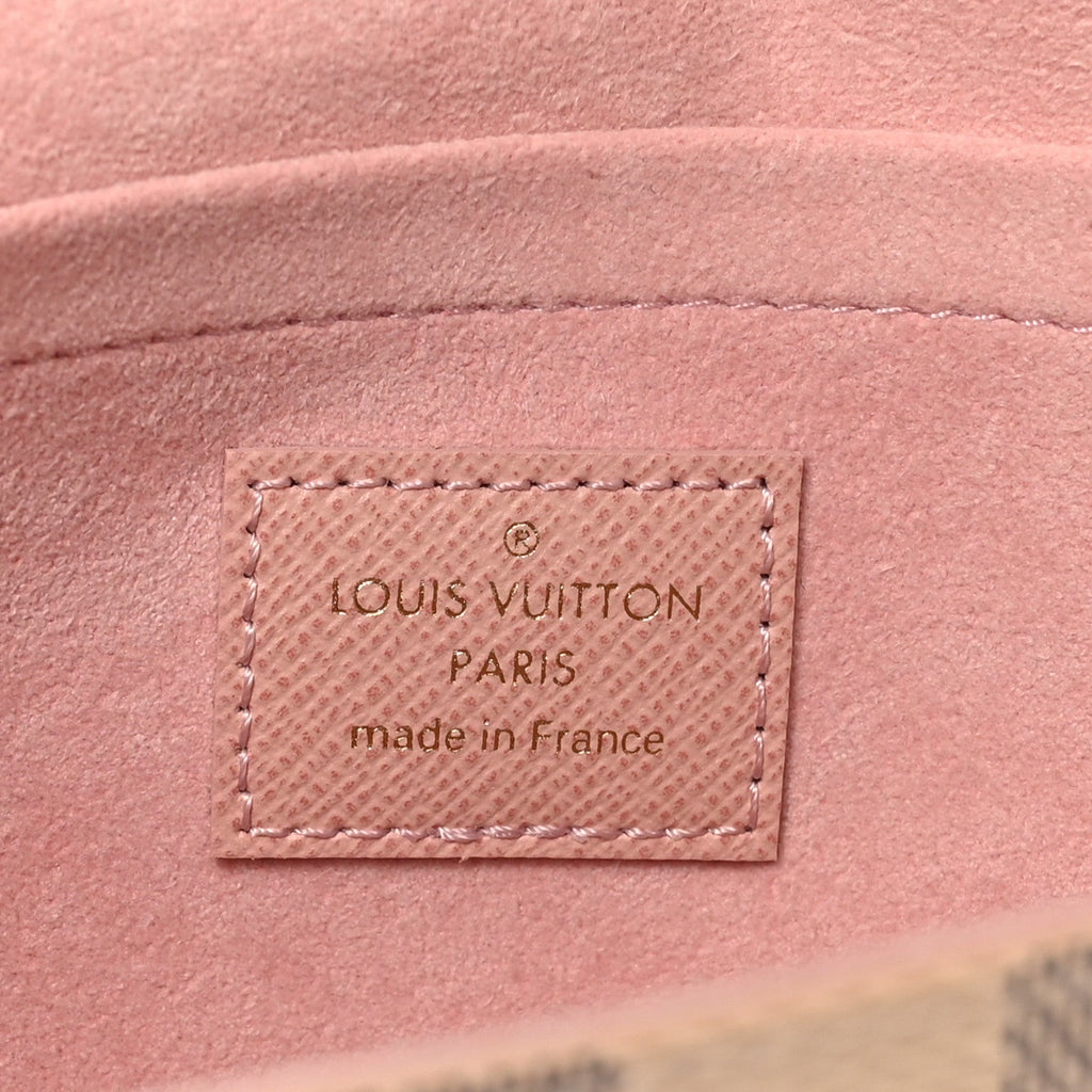 Louis Vuitton Damier Azur Pochette Felicie Chain Wallet Rose Ballerine