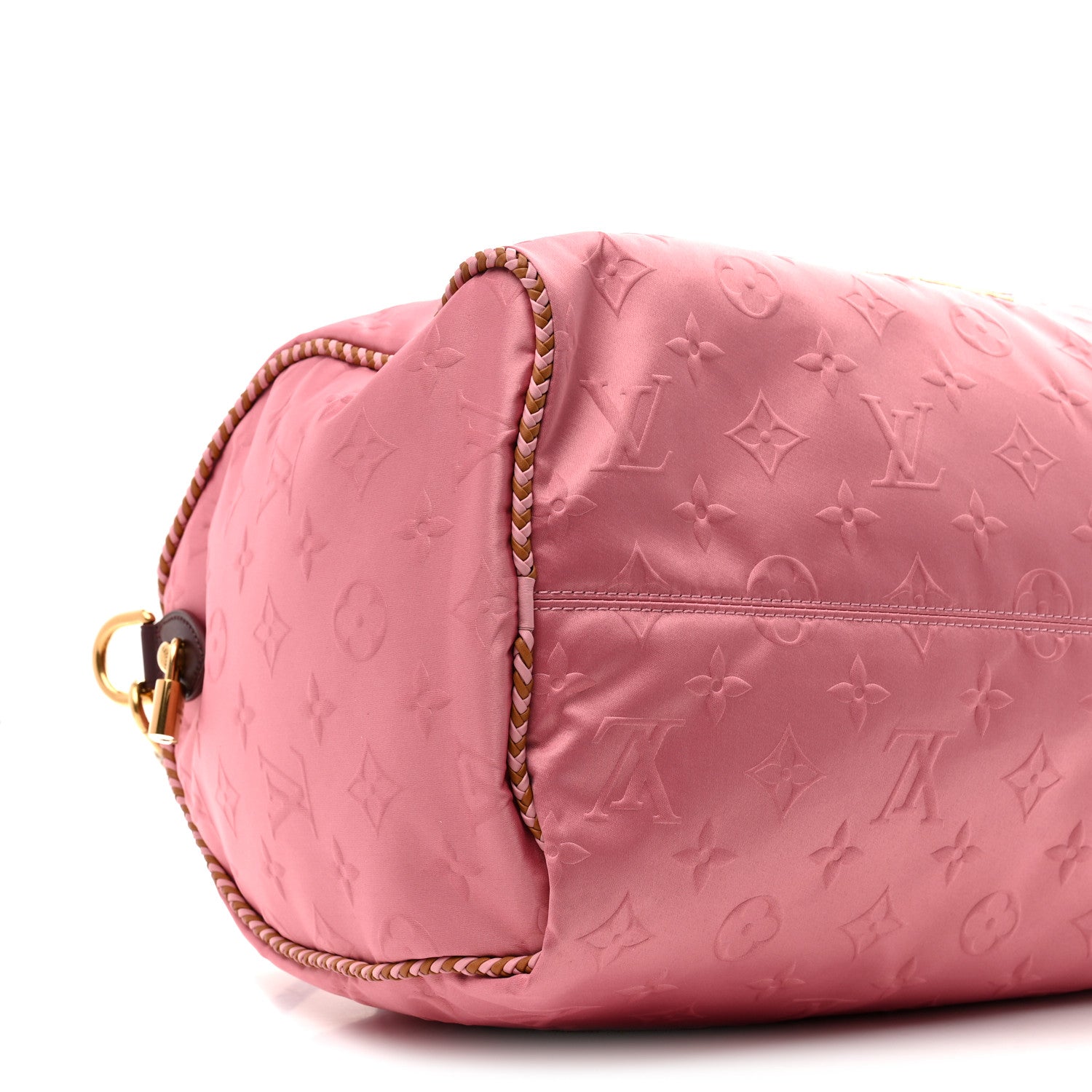 Louis Vuitton Satin Monogram Paris Tokyo Embroidered Speedy P9 Bandouliere 40 Dark Pink