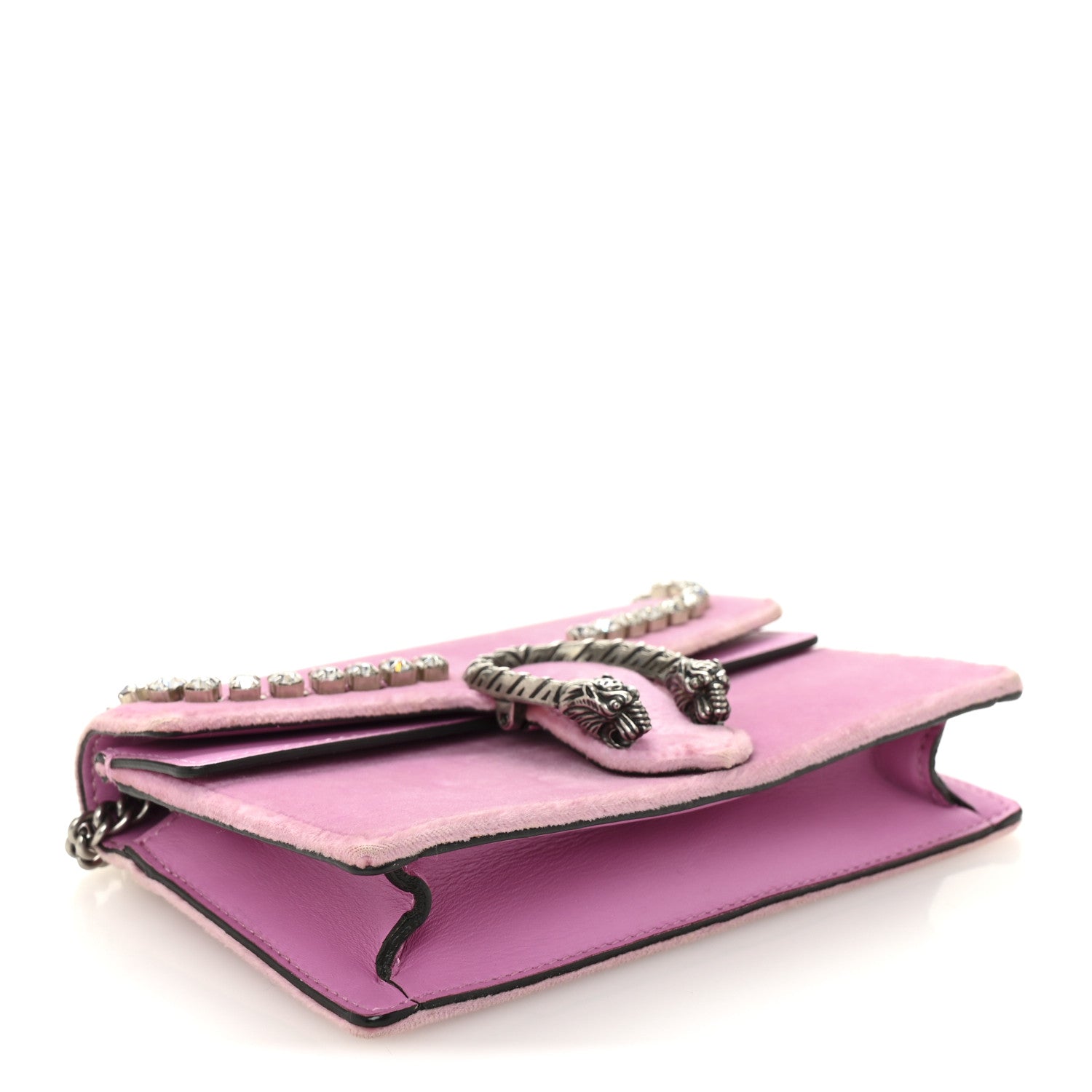 Gucci Velvet Crystal Super Mini Dionysus Shoulder Bag Malva