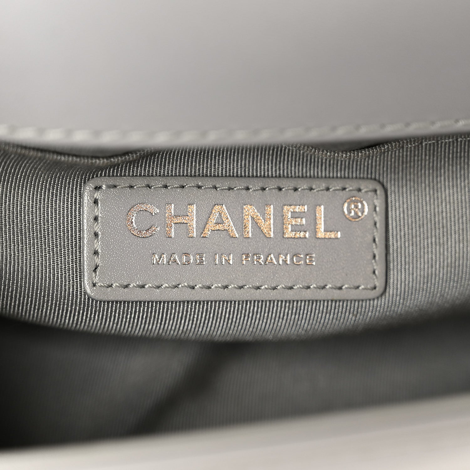 Chanel Iridescent Lambskin Quilted Small Chain Around Boy Flap Grey