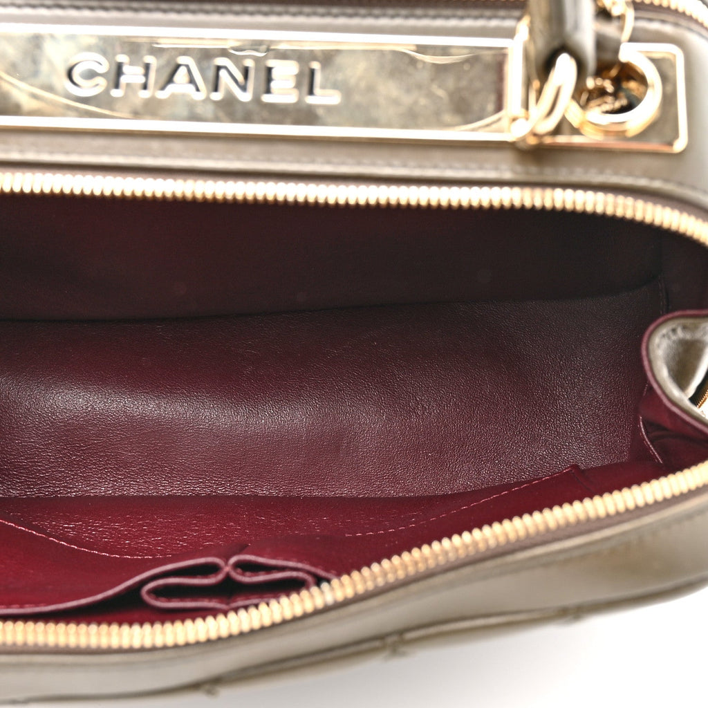 Chanel Lambskin Quilted Medium Trendy CC Bowling Bag Dark Khaki