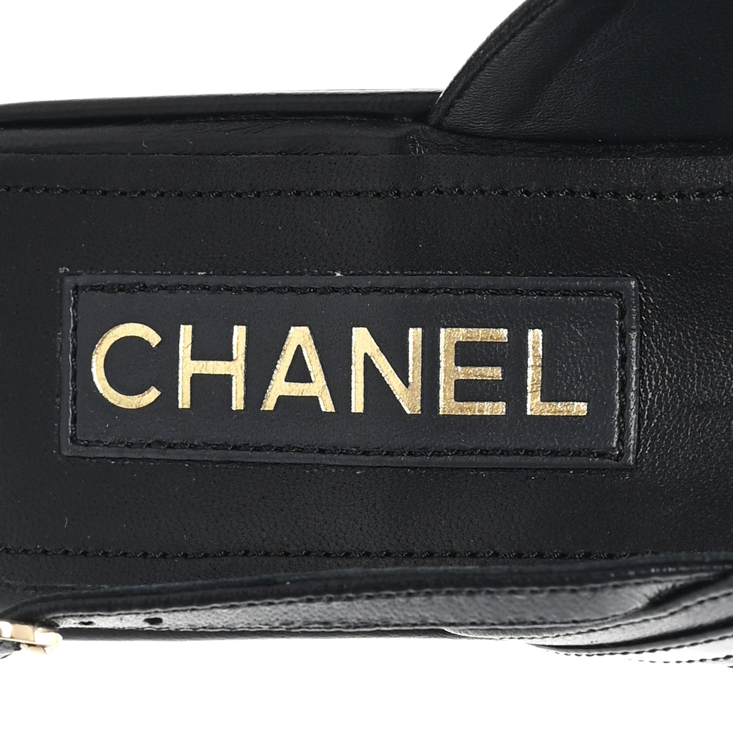 Lambskin Patent Quilted CC Platform Sandals 39.5 Black