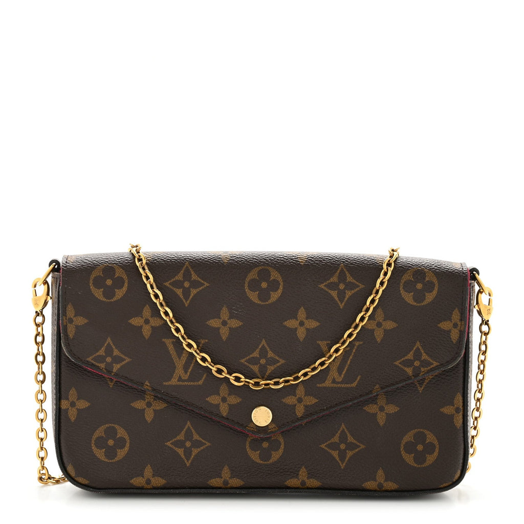 Louis Vuitton Monogram Pochette Felicie Chain Wallet Fuchsia