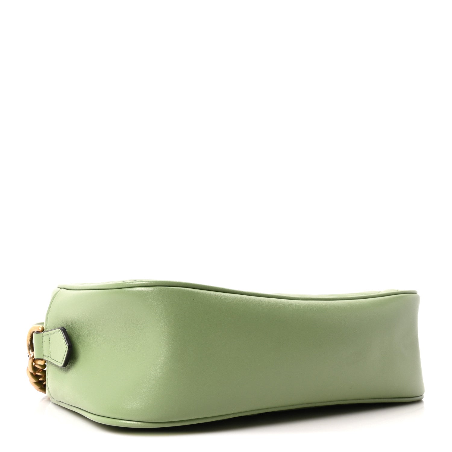 Gucci Calfskin Matelasse Small GG Marmont Chain Shoulder Bag Salamander Green
