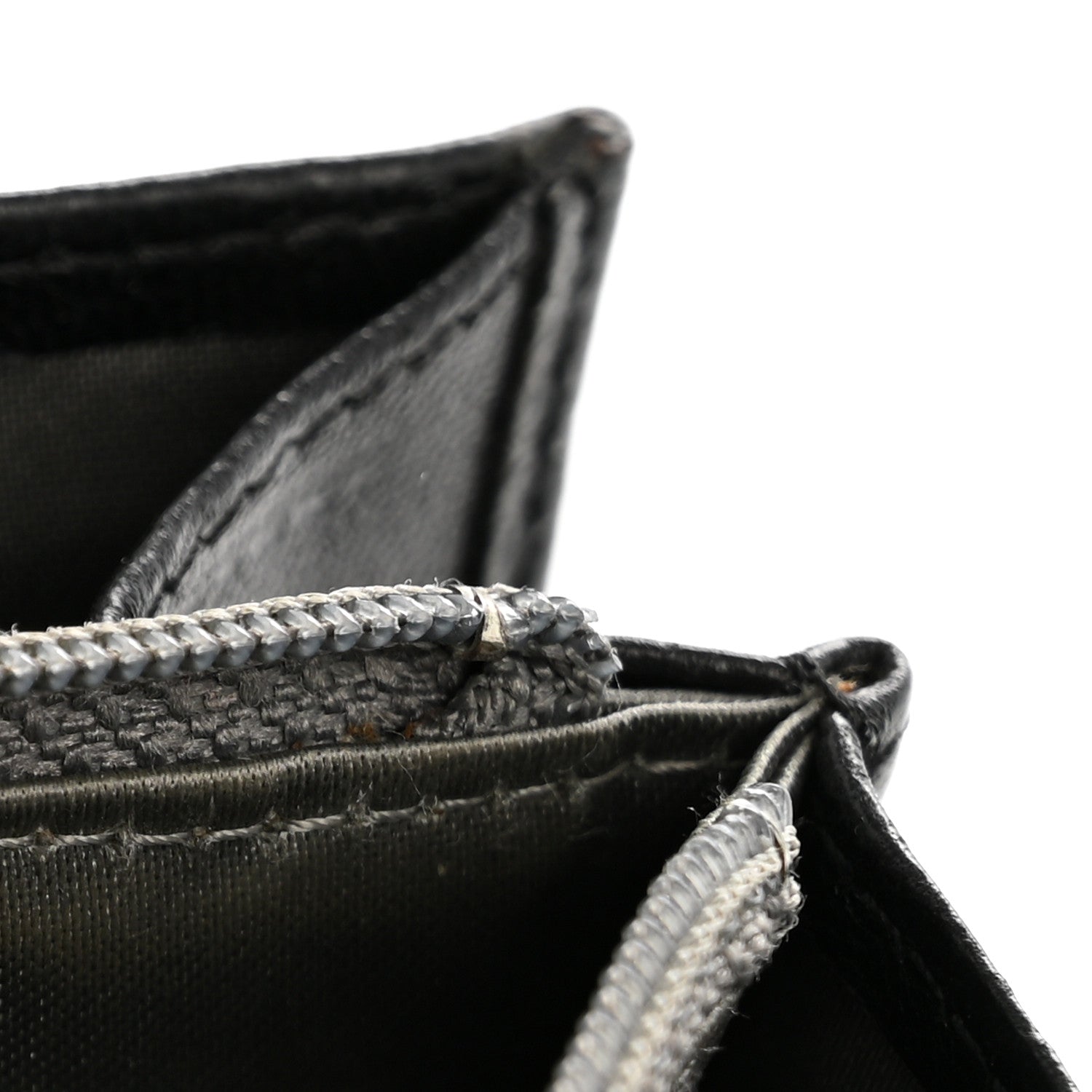 Lambskin Camellia Embossed Zip Around Organizer Wallet Black