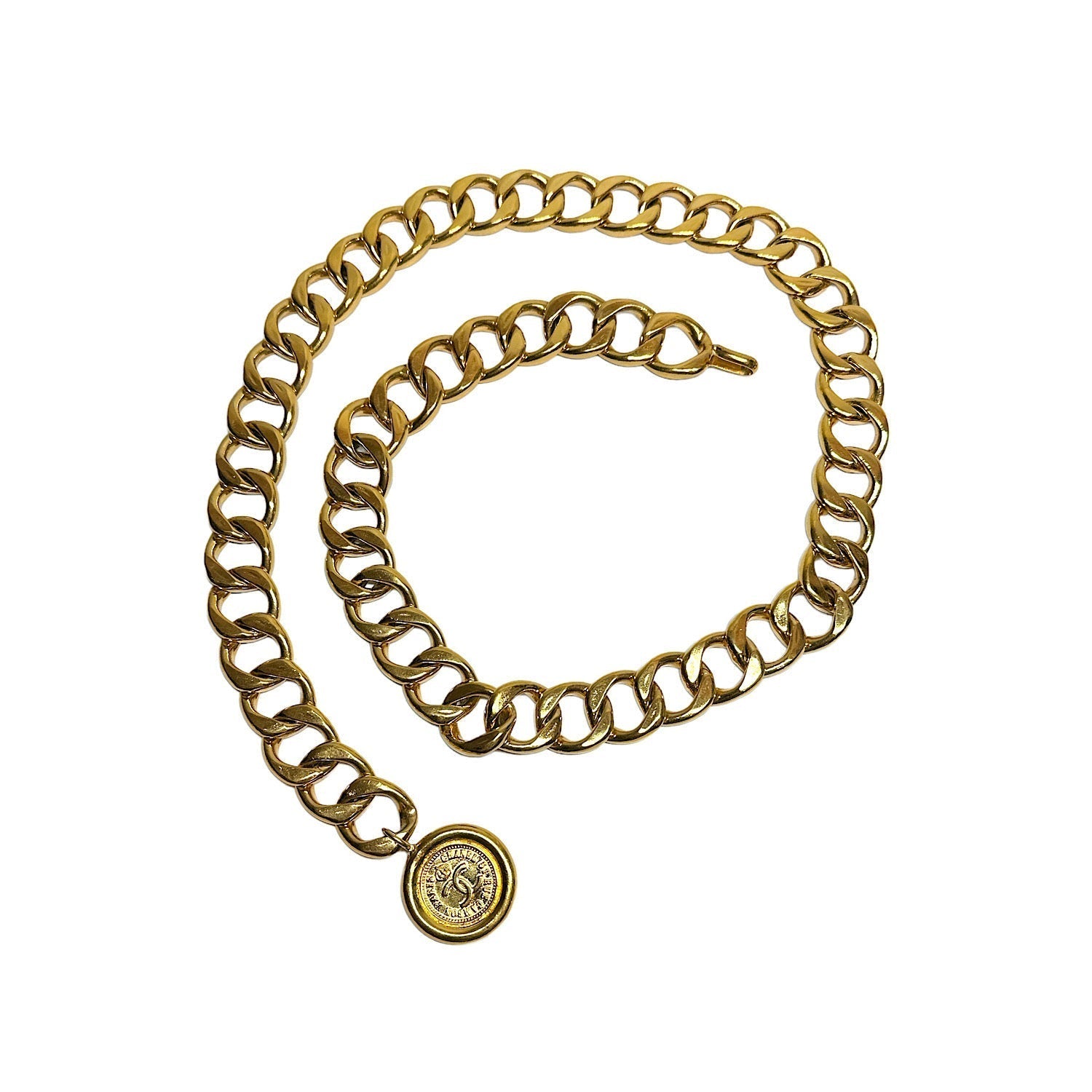 Vintage Chanel Gold Plated Cambon 31 Rue Coin Chain Belt