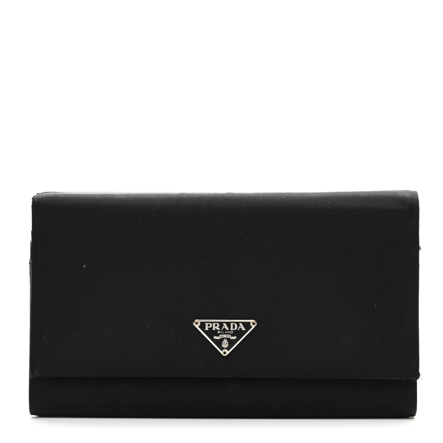 Prada Tessuto Nylon Continental Flap Wallet Black