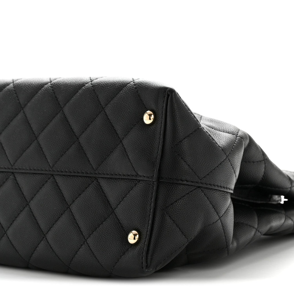 Chanel Caviar Quilted Small Shopping Tote  Black