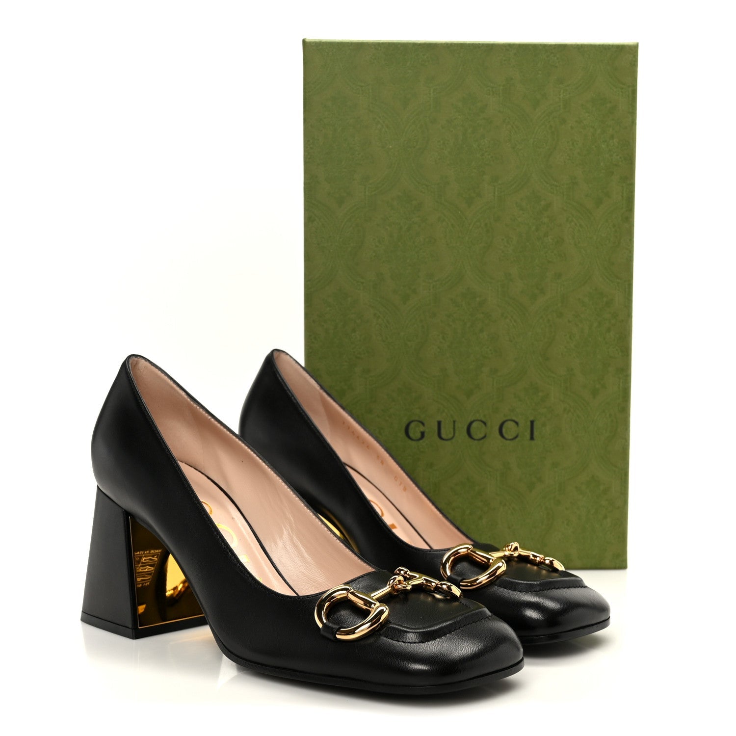 Gucci Malaga Kid Horsebit 75mm Pumps 38 Black