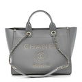 Chanel Caviar Studded Medium Deauville Tote Grey