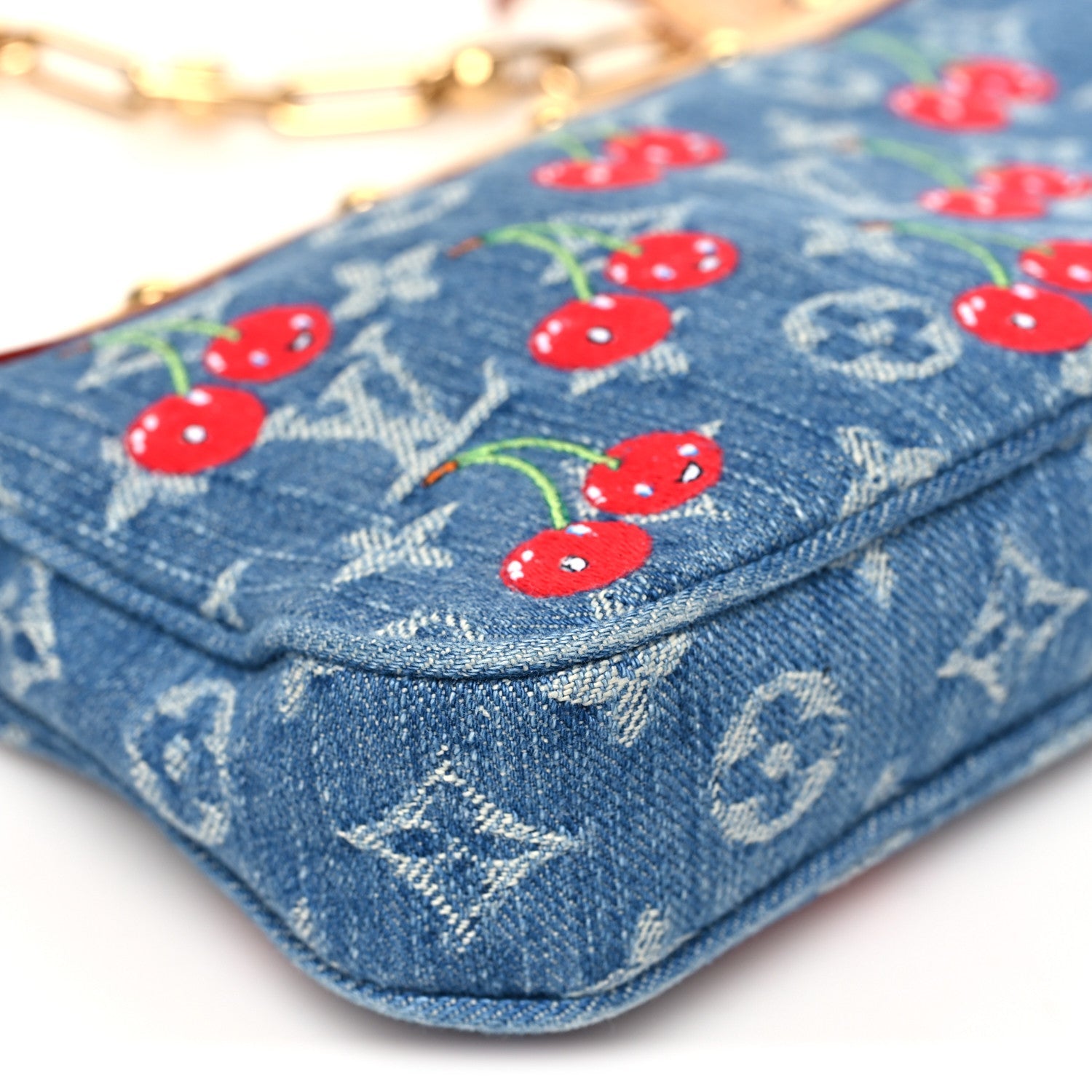 Louis Vuitton LV X TM Monogram Denim Cerises Pochette Accessories Blue