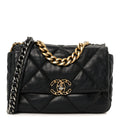 Chanel Lambskin Quilted Medium Chanel 19 Flap Black
