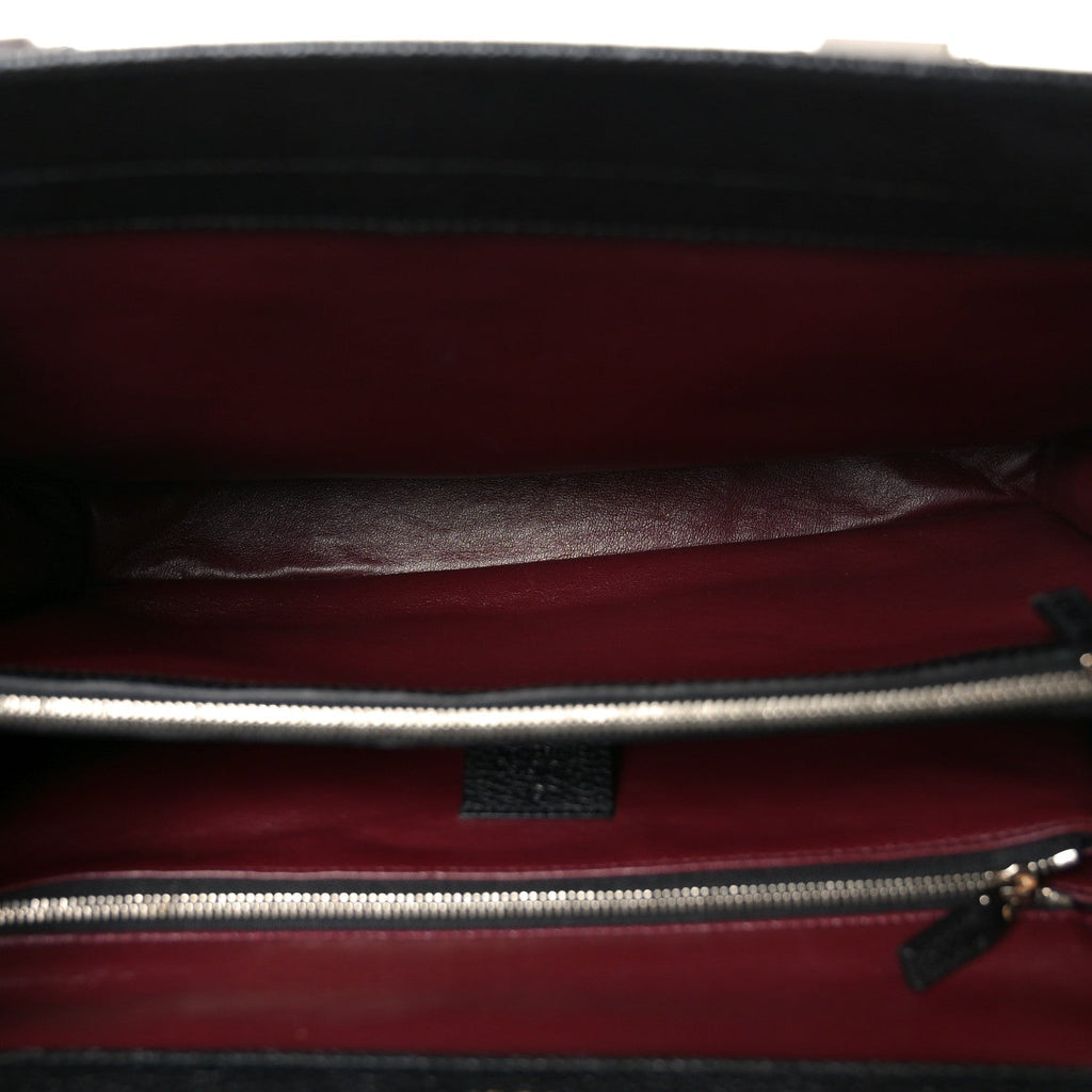 Gucci Grainy Calfskin Medium Zumi Top Handle Bag Black