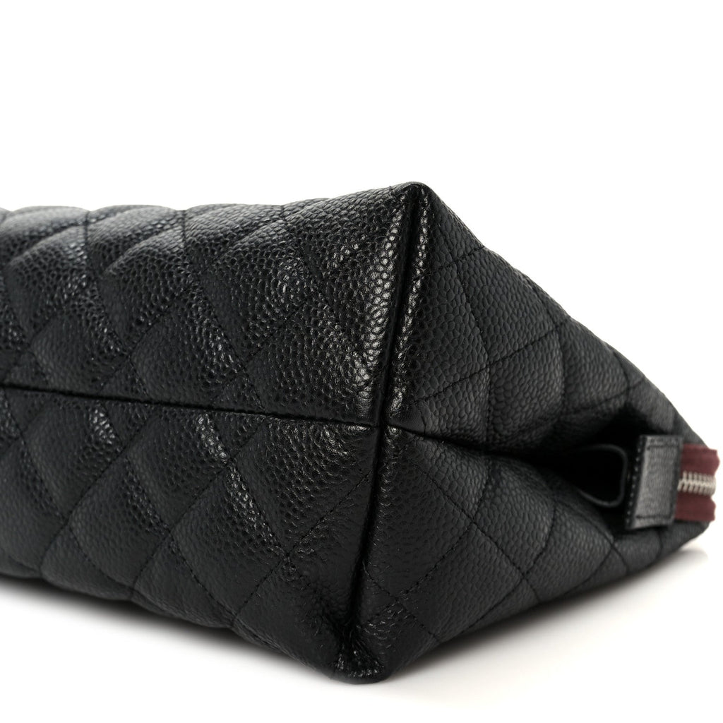 Caviar Quilted Cosmetic Case Black