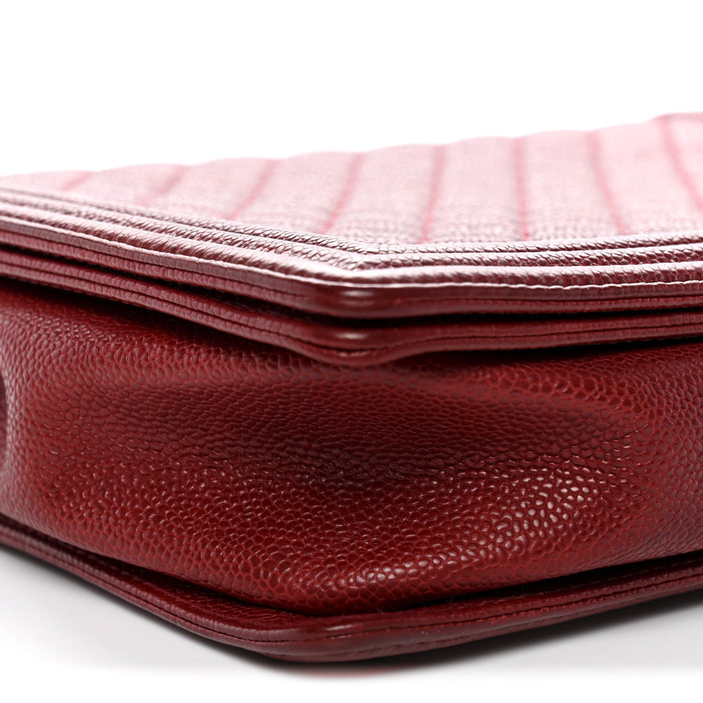 Chanel Caviar Quilted Large Boy Flap Dark Red