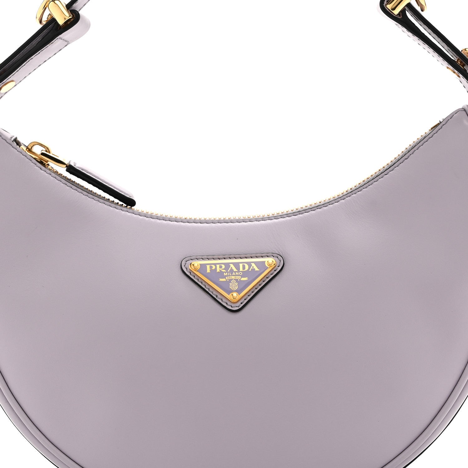 Prada Soft Calfskin Arque Shoulder Bag Glicine