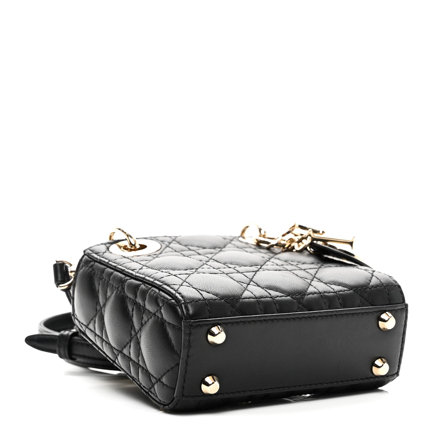 Christian Dior Lambskin Cannage Micro Lady Dior Black
