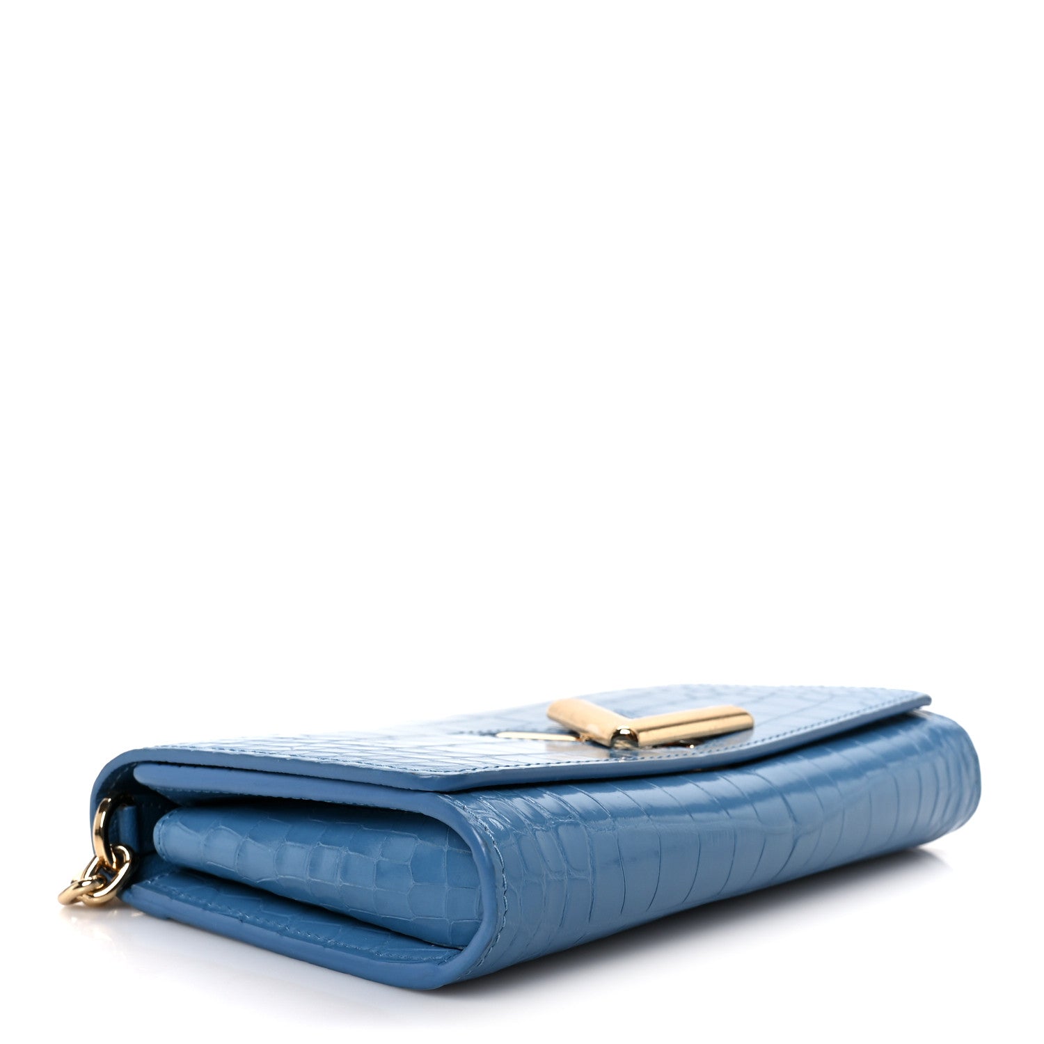 Louis Vuitton Crocodile Twist Chain Wallet Bleuet