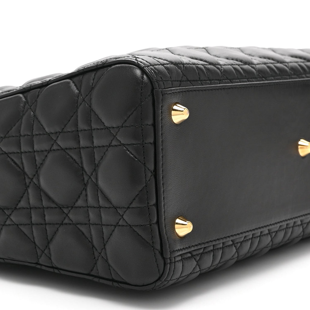 Christian Dior Lambskin Cannage Large Lady Dior Black