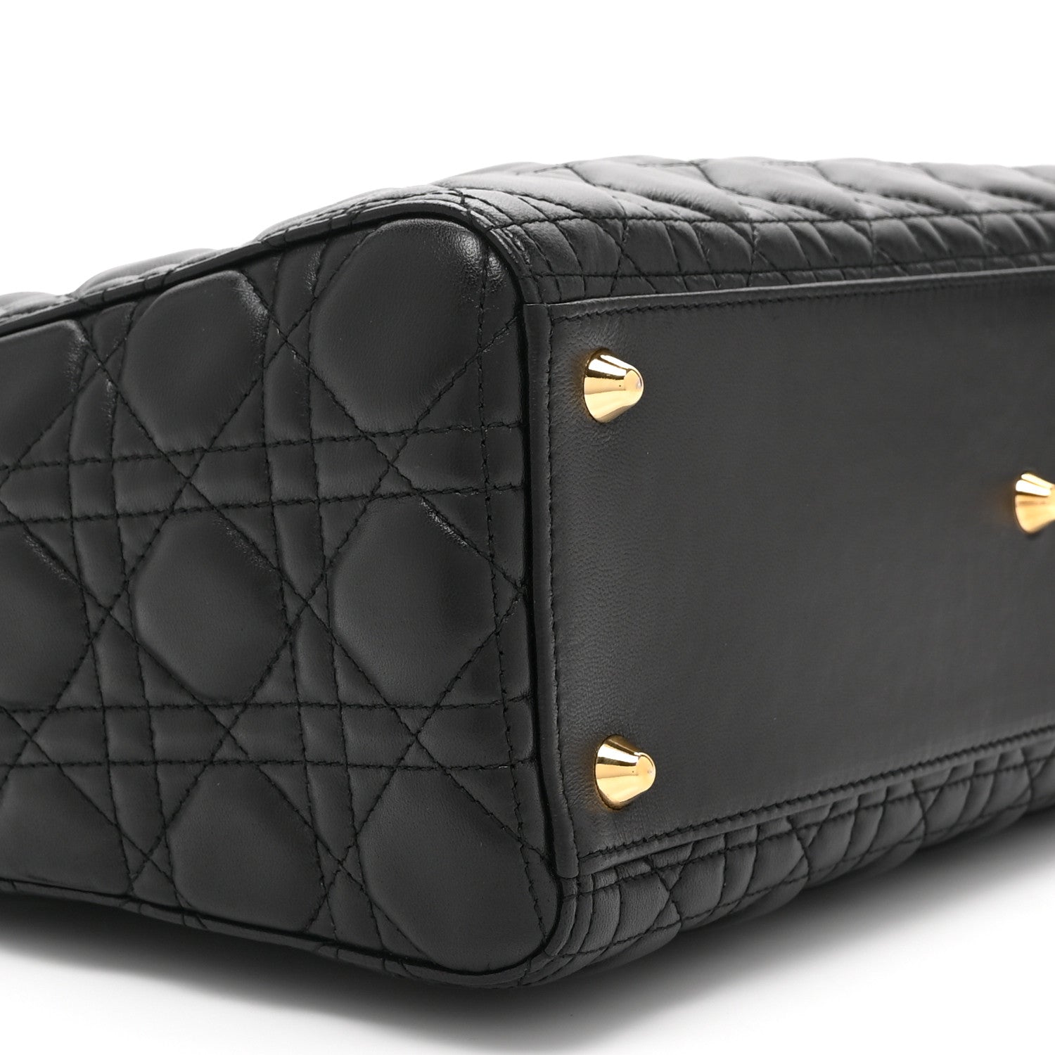 Christian Dior Lambskin Cannage Large Lady Dior Black