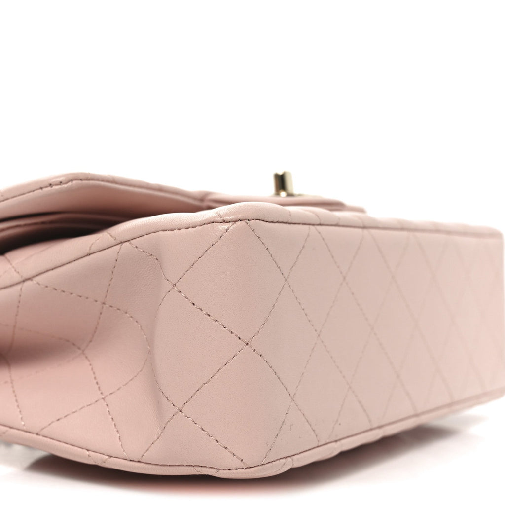 Chanel Lambskin Quilted Small Double Flap Light Pink