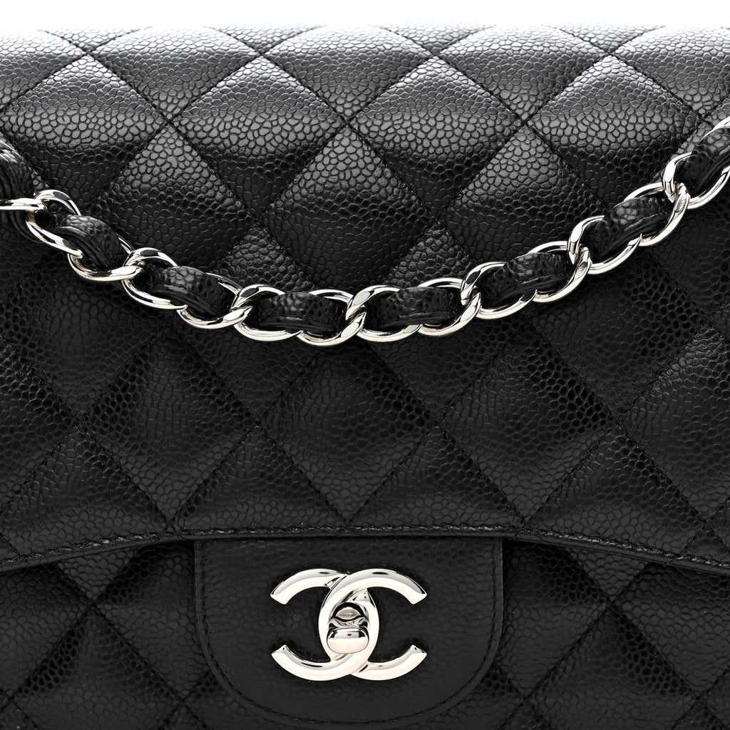 Chanel Caviar Quilted Jumbo Double Flap Black