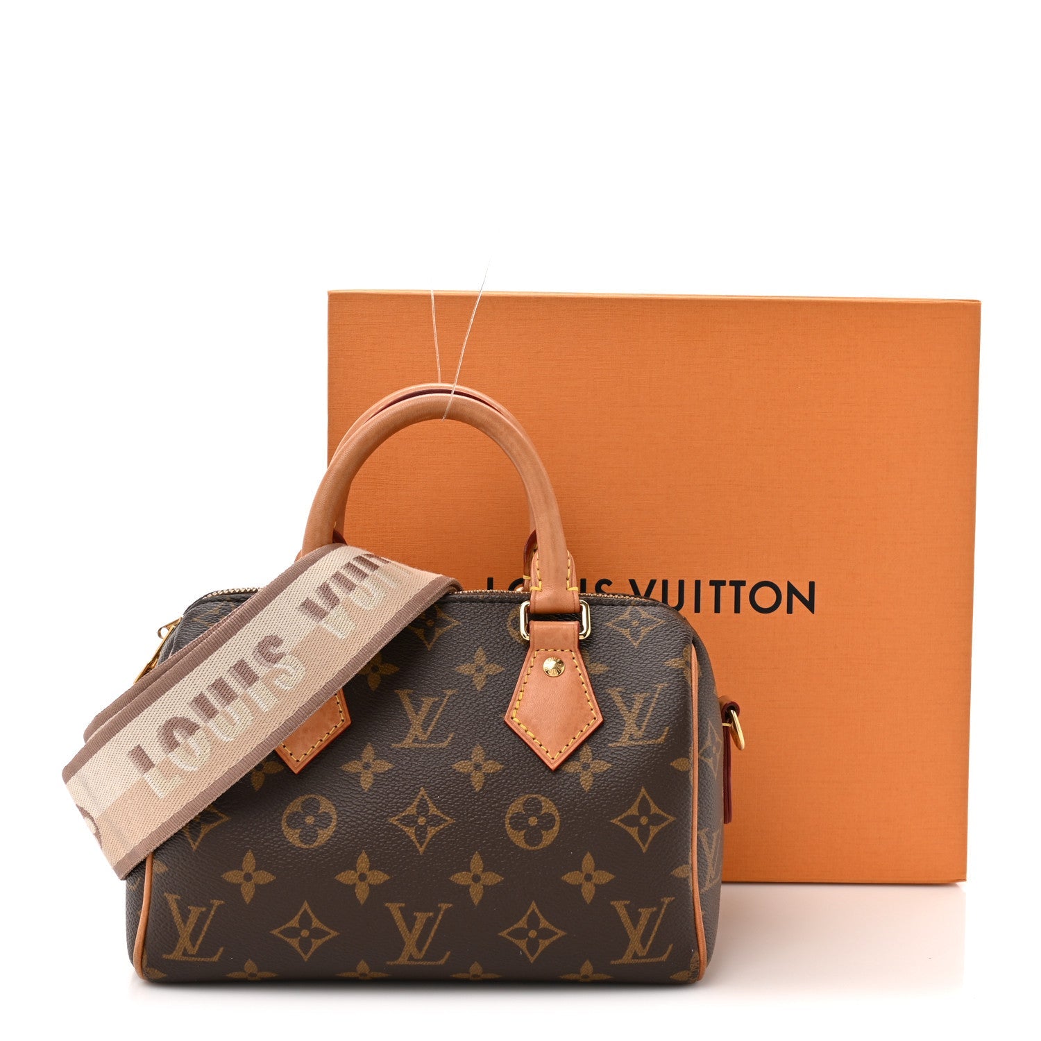 Louis Vuitton Monogram Speedy Bandouliere 20 Beige