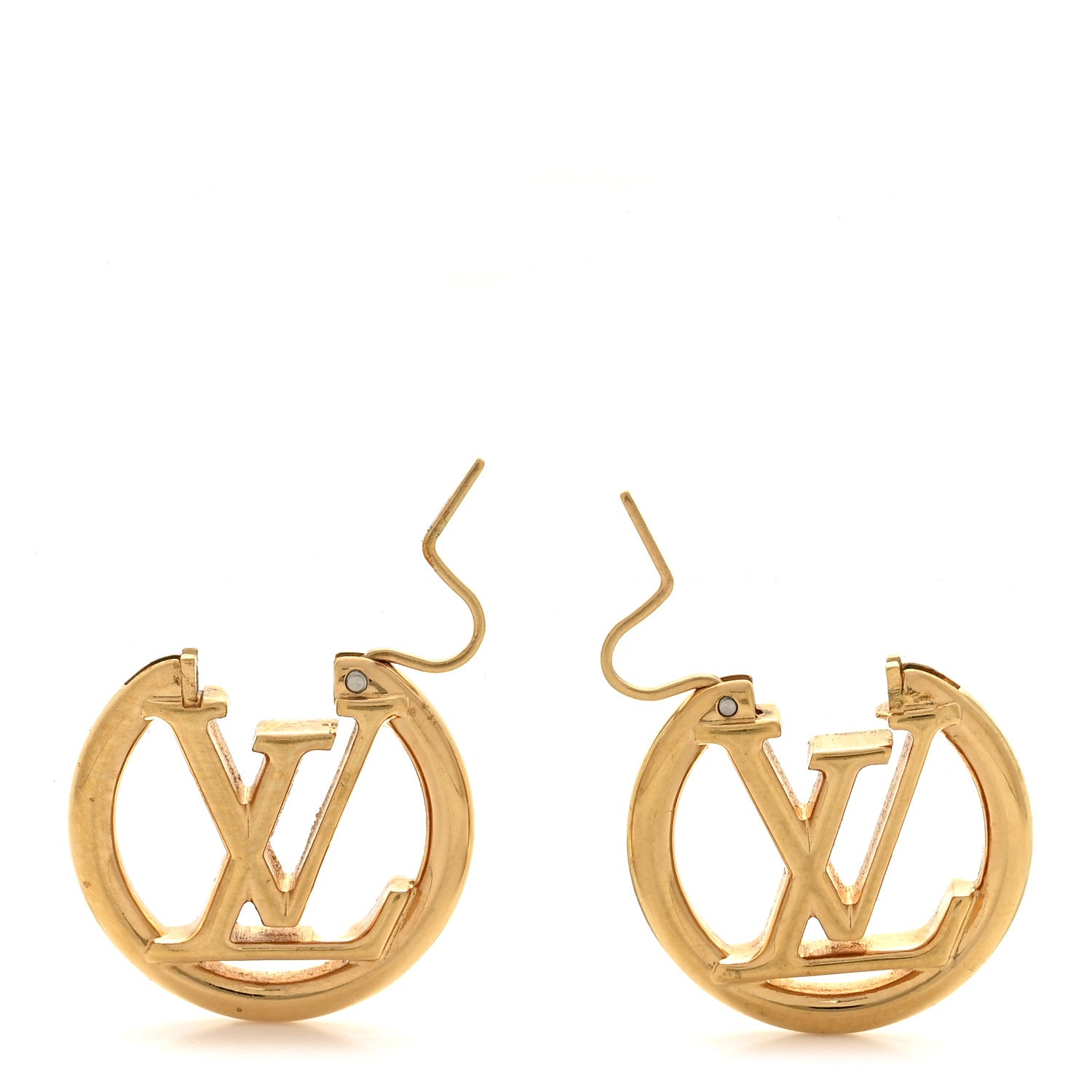 Louis Vuitton Metal Small Louise Hoop Earrings Gold