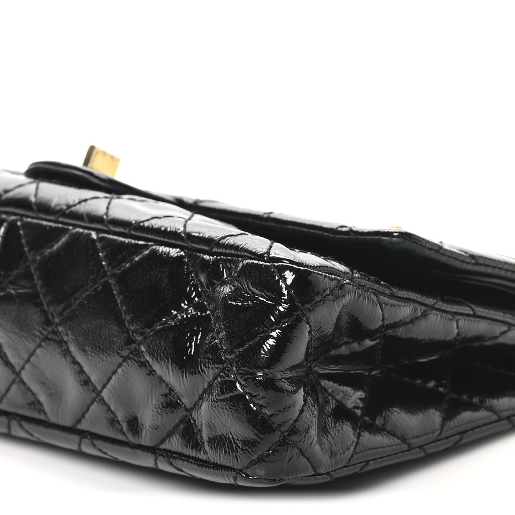 Chanel Distressed Patent Quilted 2.55 Reissue 226 Flap Black