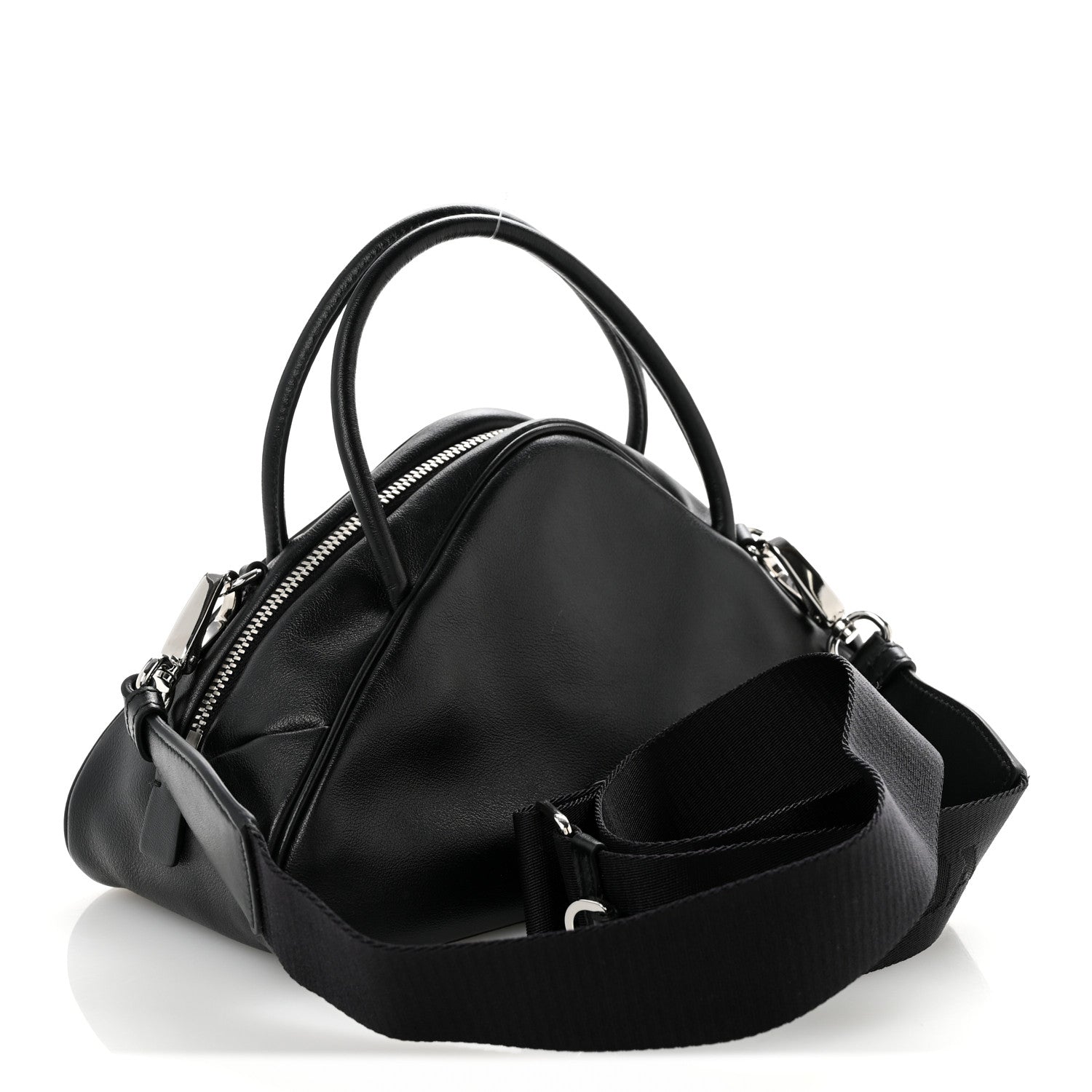 Prada Grace Lux Triangle Top Handle Shoulder Bag Black