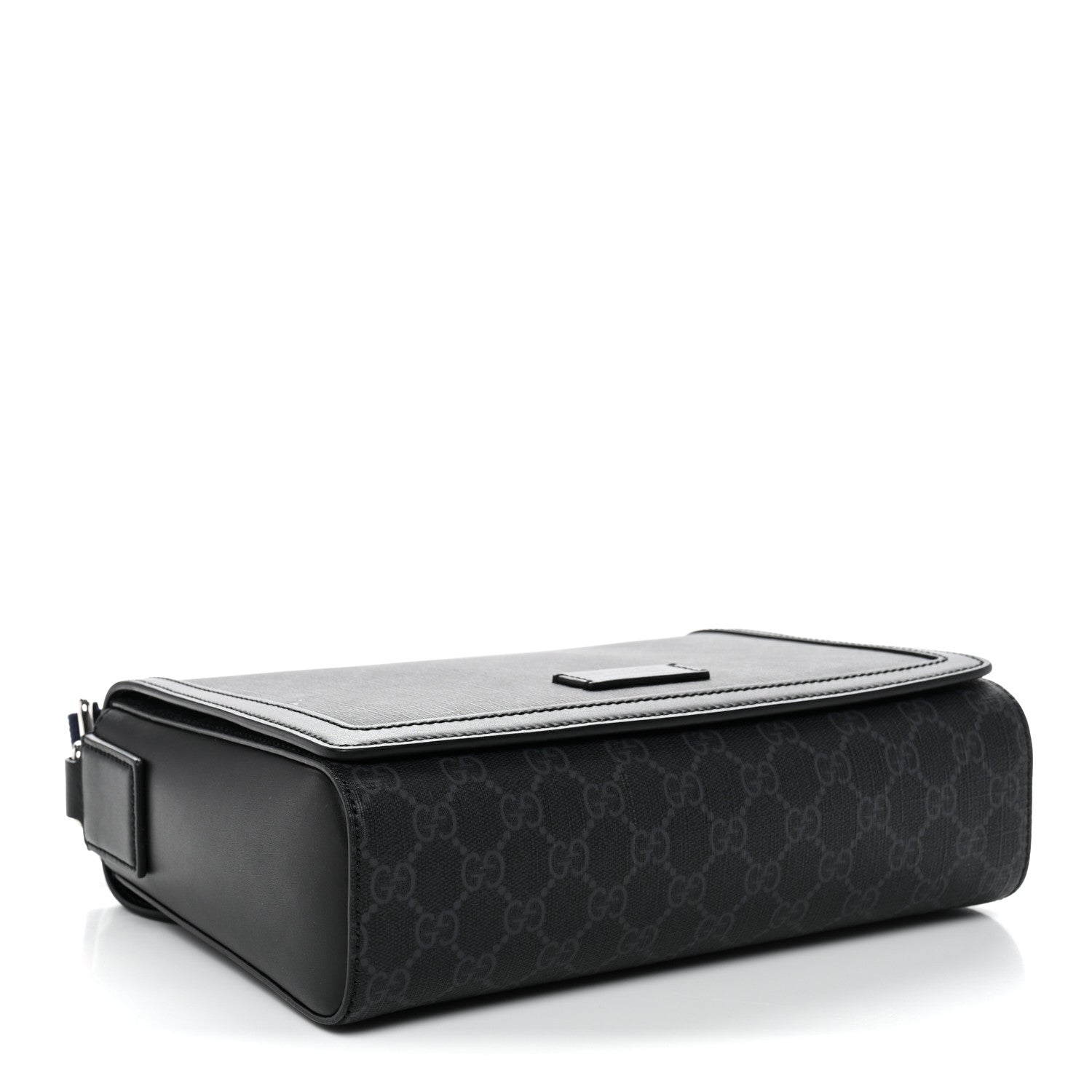 Gucci GG Supreme Monogram Appia Calfskin Web Crossbody Bag Black Grey