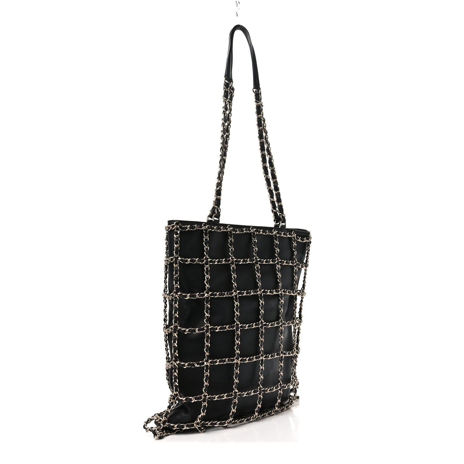 Chanel Lambskin Large Shopping Chain Tote Black