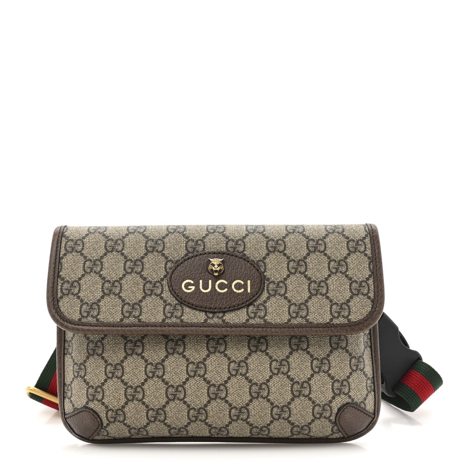 Gucci GG Supreme Monogram Neo Vintage Web Belt Bag Brown