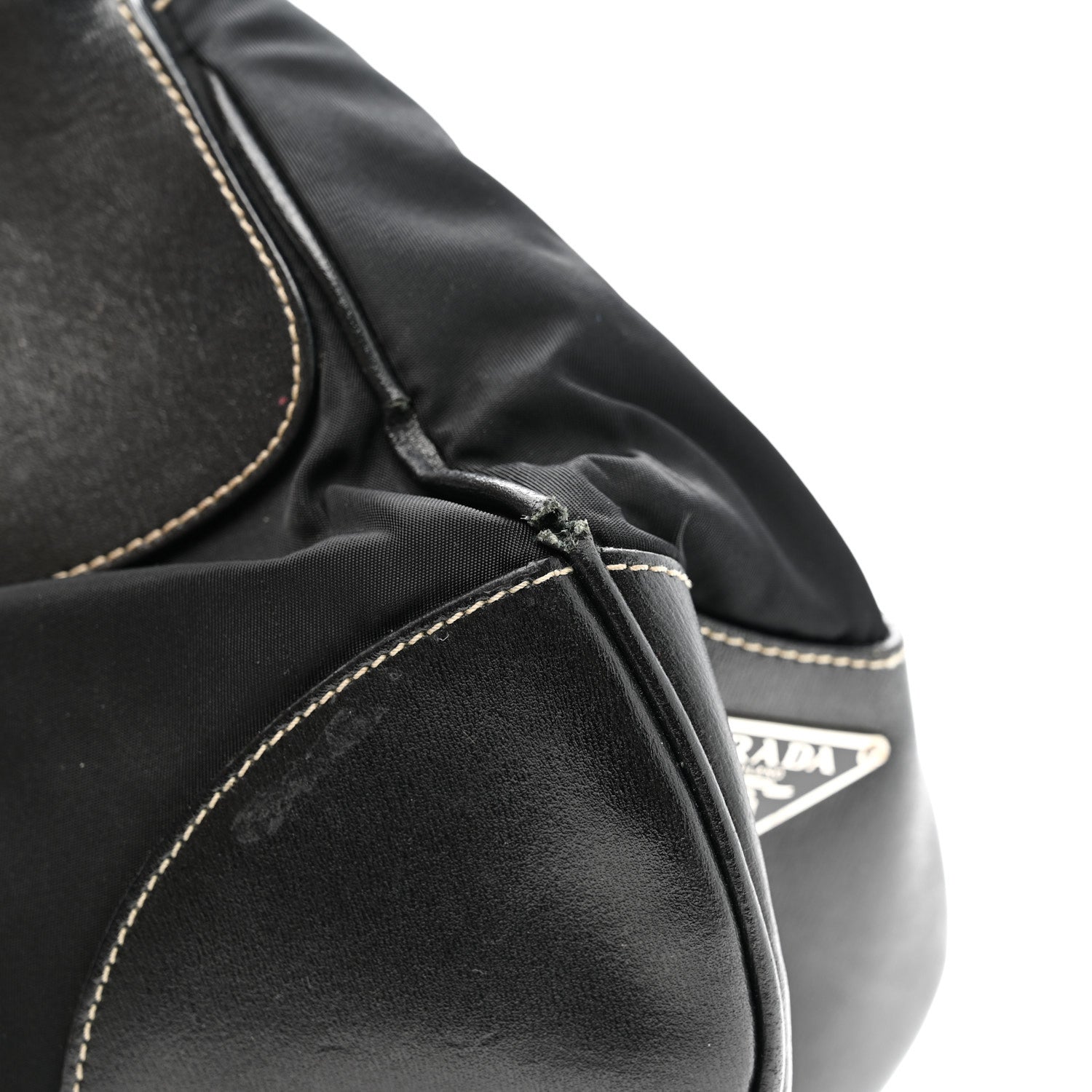 Prada Tessuto Nylon Moon Shoulder Bag Black