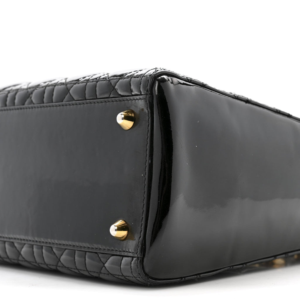 Christian Dior Patent Cannage Large Lady Dior Black