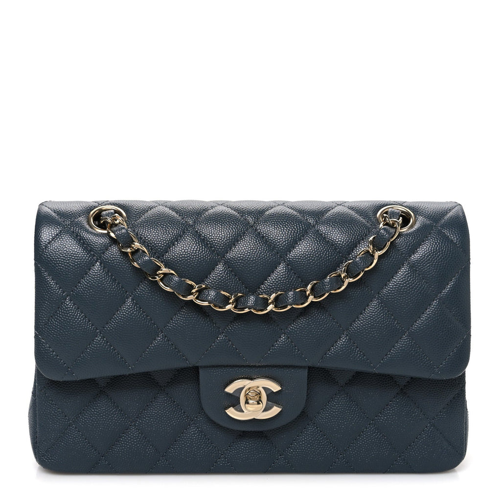 Chanel Caviar Quilted Small Double Flap Dark Grey
