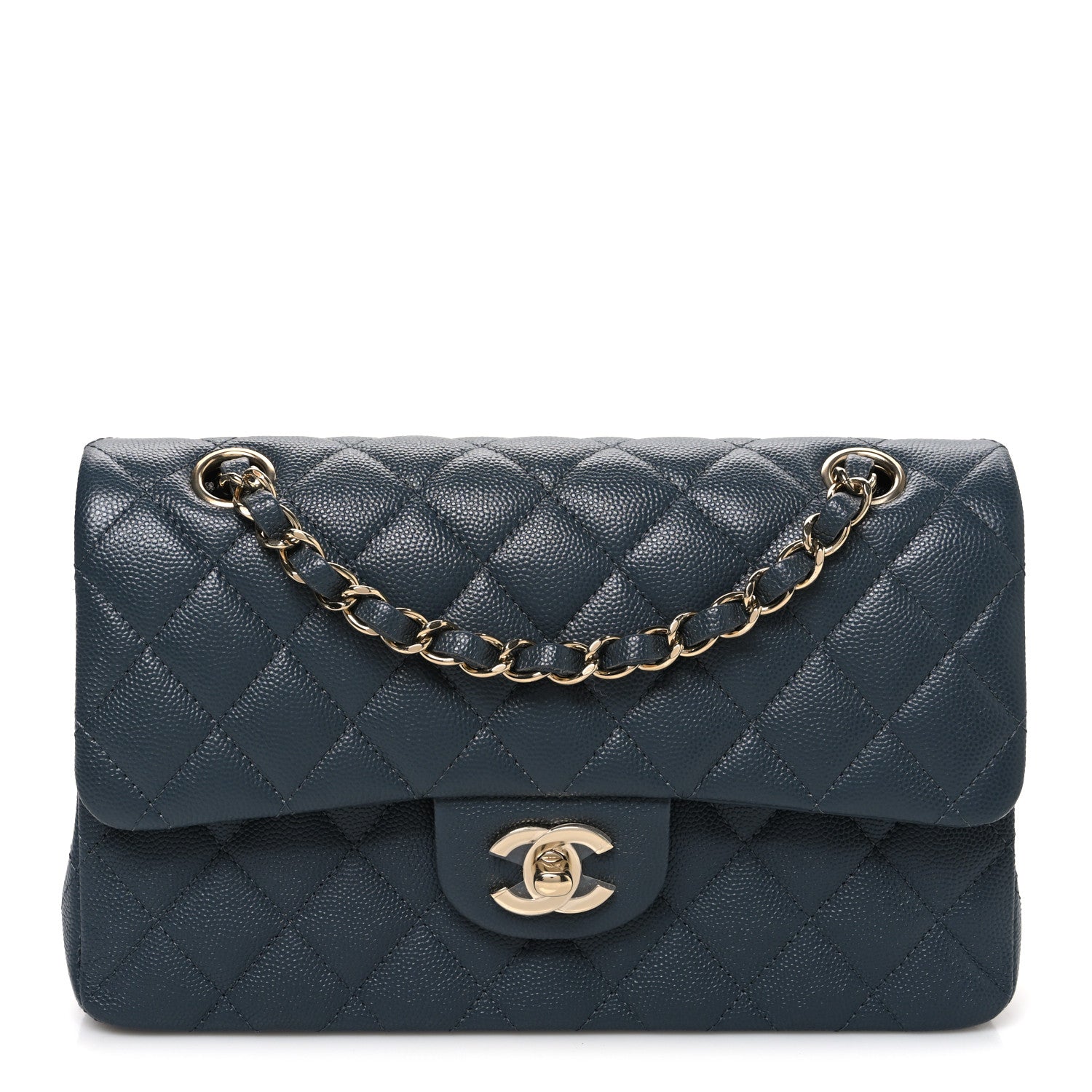 Chanel Caviar Quilted Small Double Flap Dark Grey