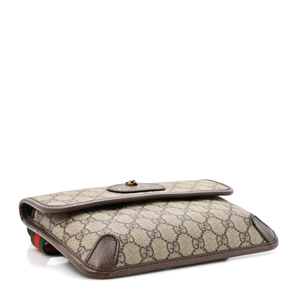 Gucci GG Supreme Monogram Neo Vintage Web Belt Bag Brown