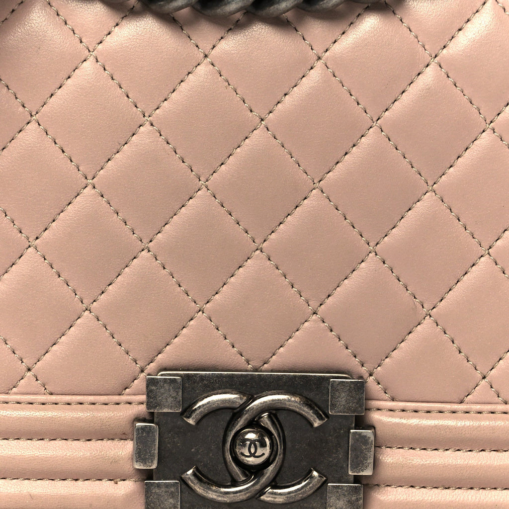Chanel Lambskin Quilted Medium Boy Flap Light Pink