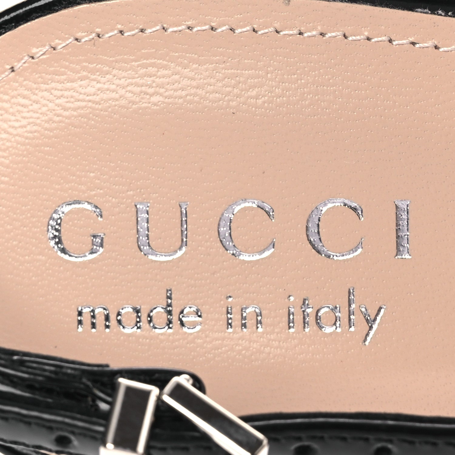 Gucci Patent Regent Calfskin Walma 65 Buckle Slingback Pumps 38 Black
