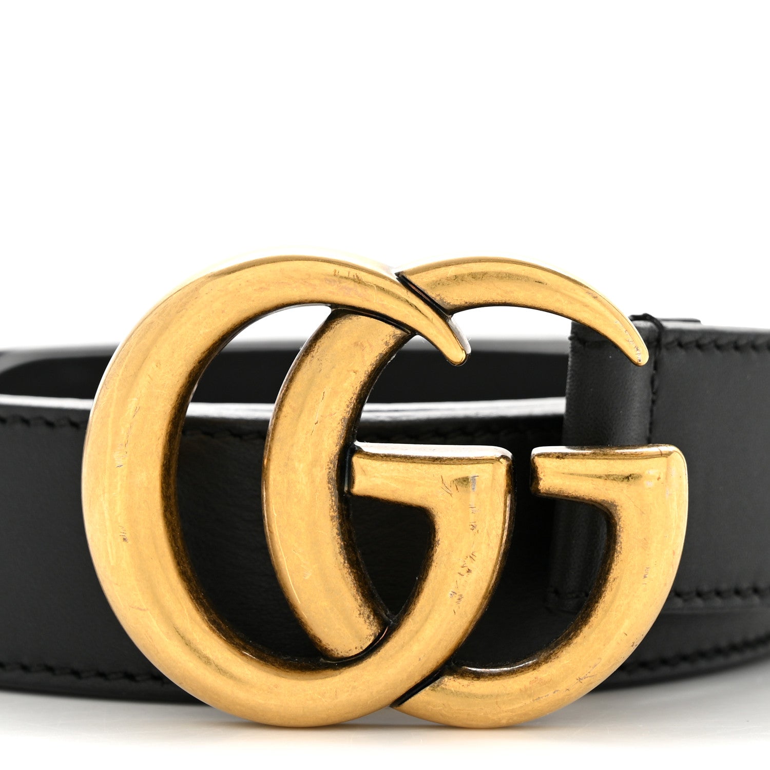 Gucci Calfskin Double G 30mm Belt 80 32 Black