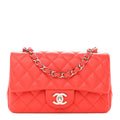 Chanel Lambskin Quilted Mini Rectangular Flap Red