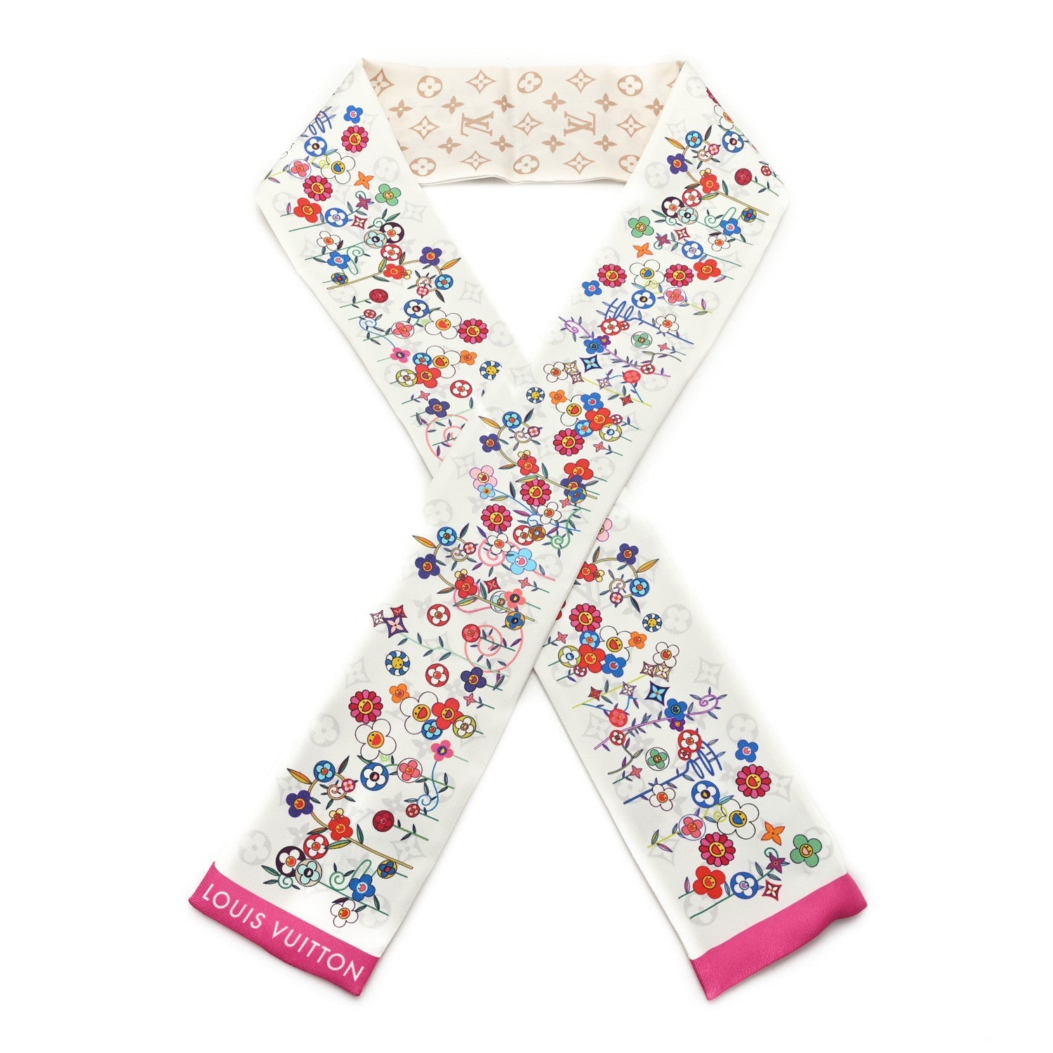 Louis Vuitton LV X TM Silk Superflat Monogram Bandeau White