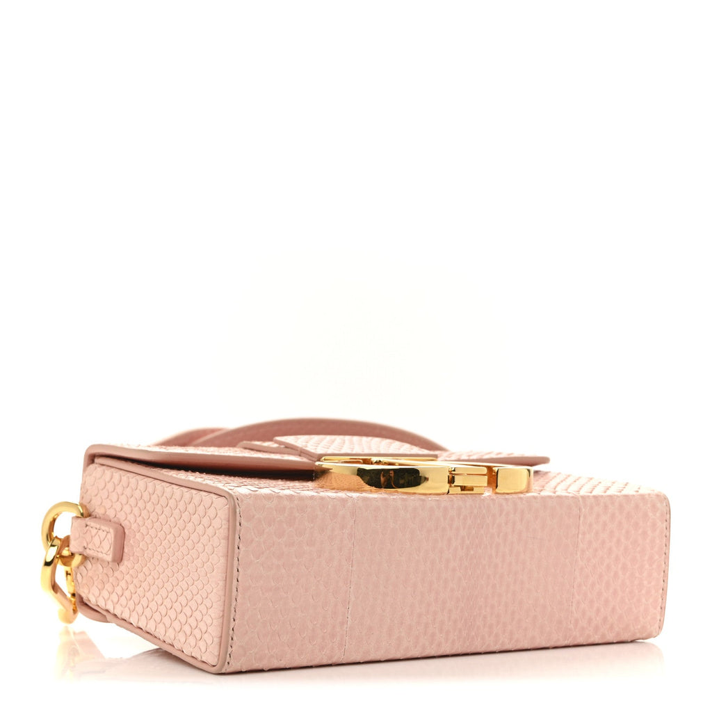 Christian Dior Snakeskin 30 Montaigne Box Bag Rose Clair