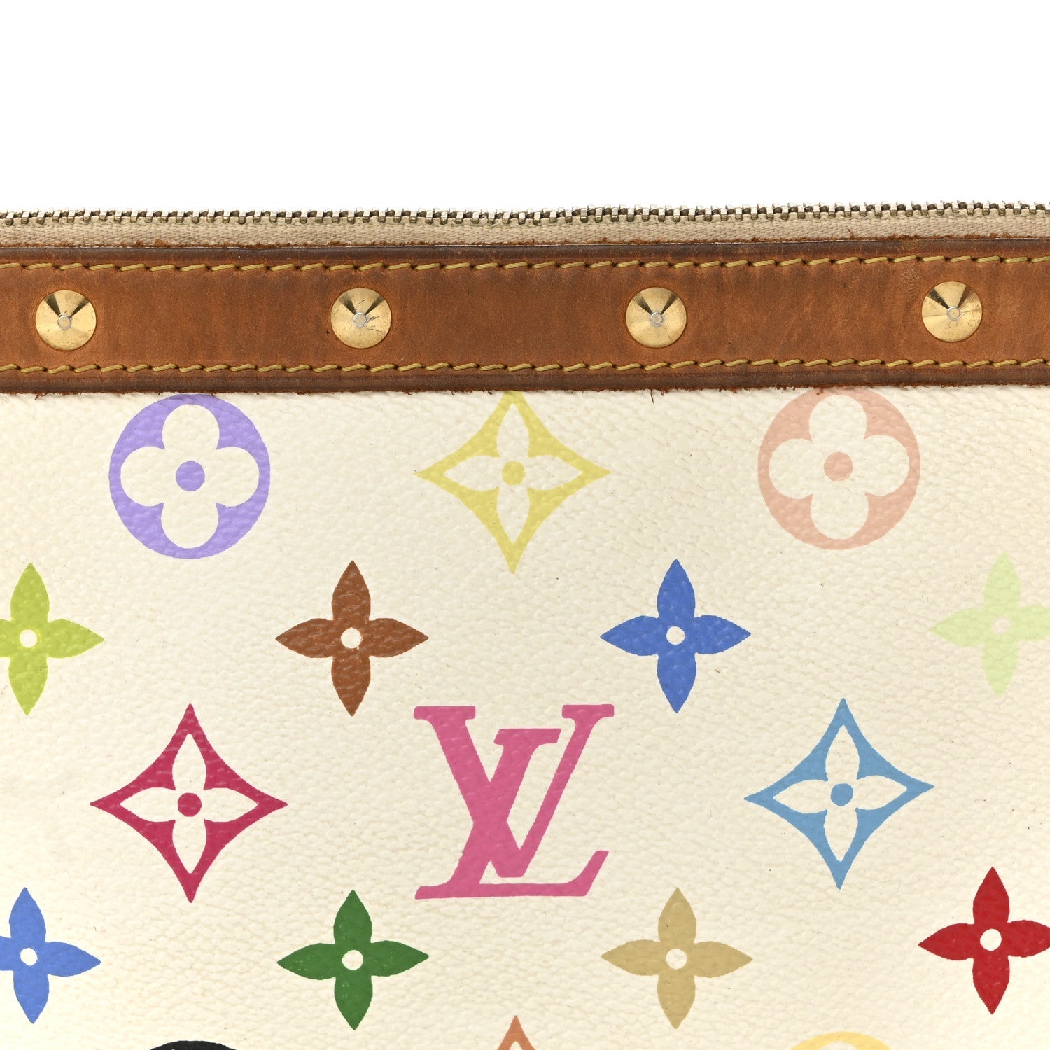 Louis Vuitton Monogram Multicolor Pochette Accessories White