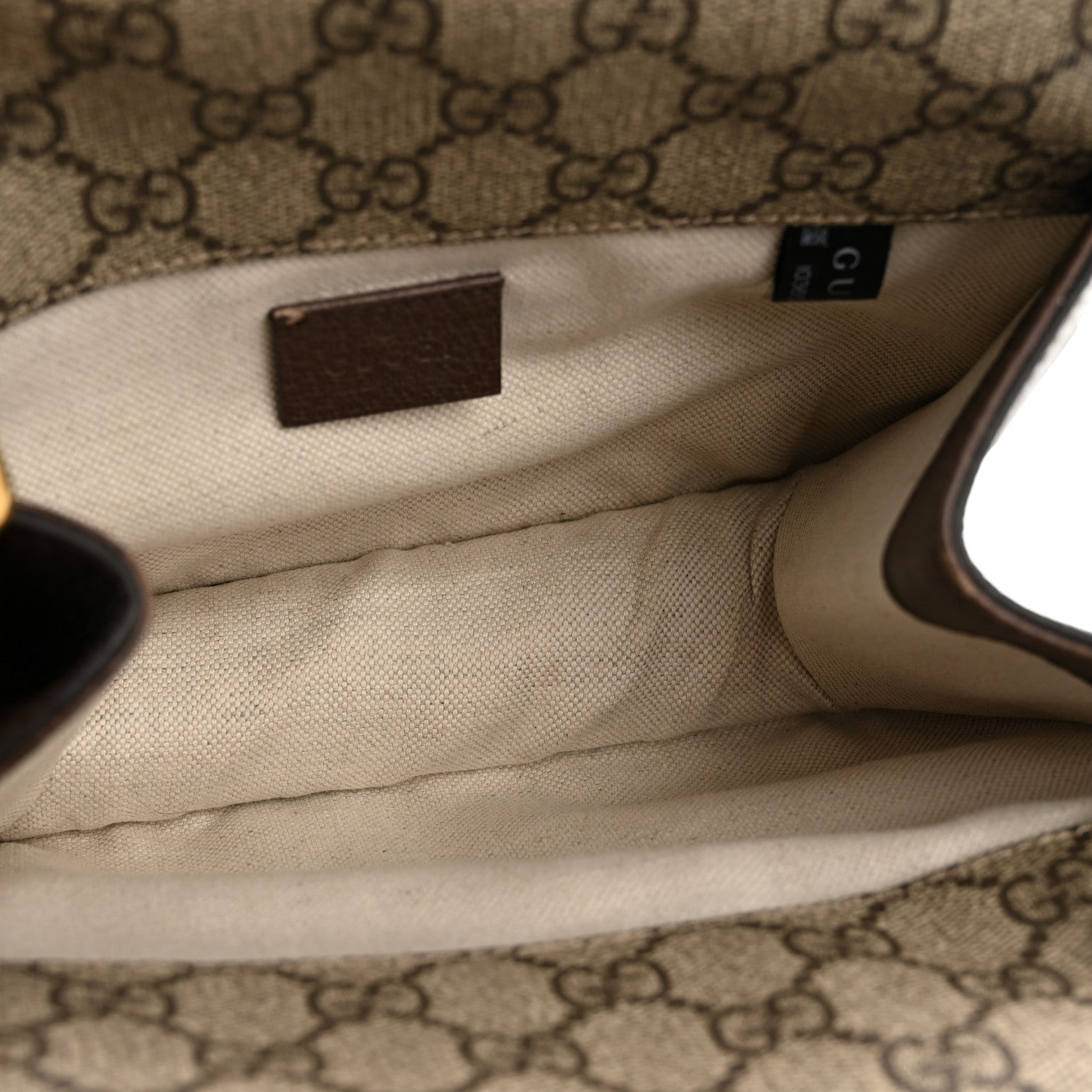 Gucci GG Supreme Monogram Web Small Neo Vintage Double Flap Messenger Bag Beige New Acero
