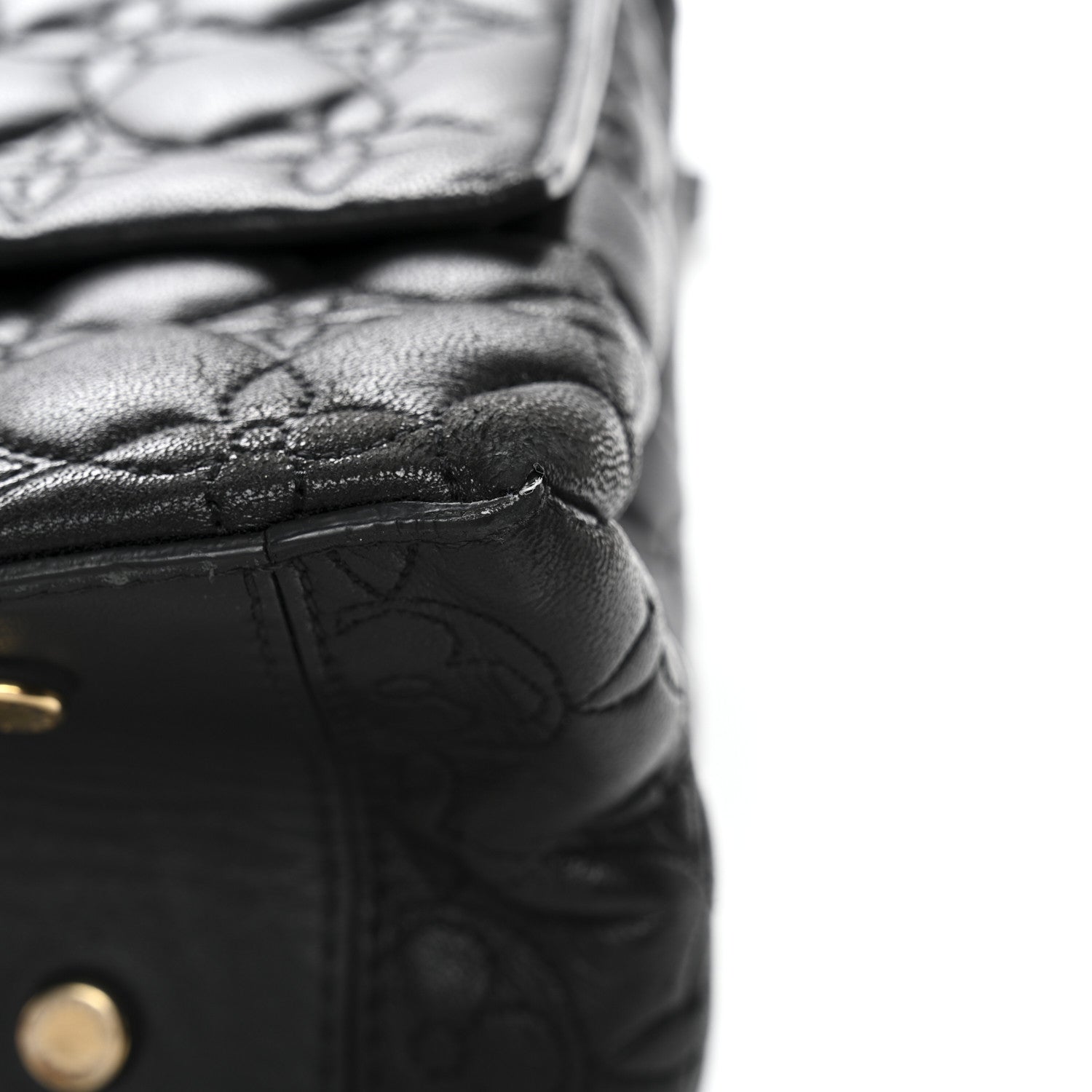 Louis Vuitton Lambskin Flower Quilted Twist Shoulder Bag GM Black