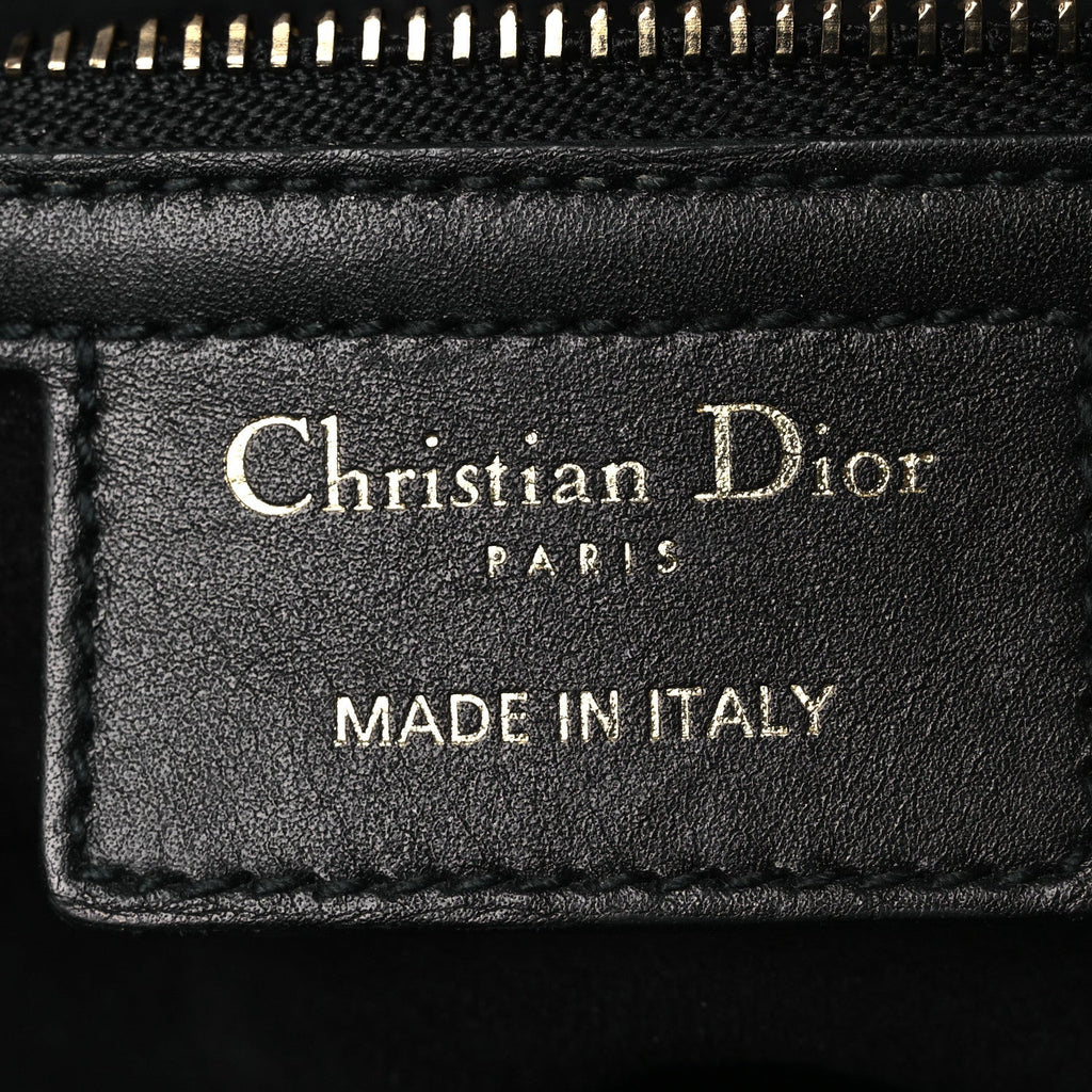 Christian Dior Calfskin D Fence Saddle Bag Black