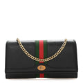 Gucci Dollar Calfskin Web Ophidia Wallet On Chain Black