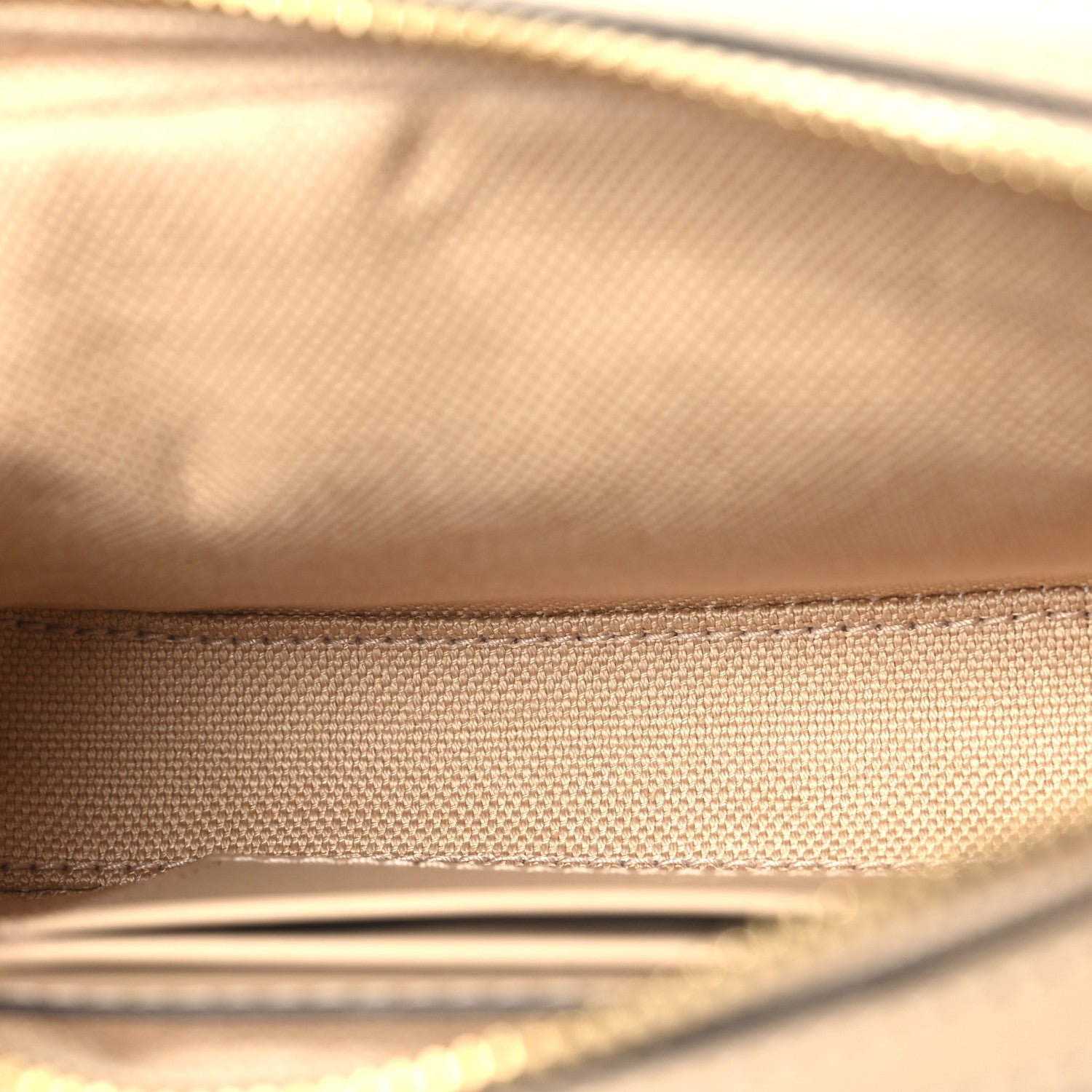 Gucci Calfskin GG Super Mini Debossed Chain Wallet Light Beige